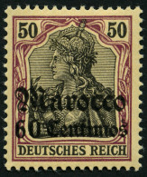 DP IN MAROKKO 28 *, 1905, 60 C. Auf 50 Pf., Ohne Wz., Falzreste, Pracht, Mi. 26.- - Marruecos (oficinas)