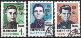 Russia 1966. Scott #3167-9 (U) Soviet Heroes (Complete Set) - Usati