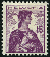 SCHWEIZ BUNDESPOST 116 *, 1909, 15 C. Violettpurpur, Falzreste, Pracht, Mi. 33.- - Unused Stamps