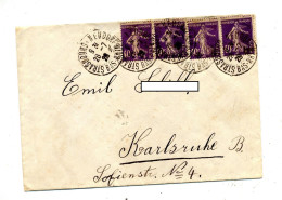 Lettre Cachet Strasbourg Sur Semeuse - Manual Postmarks