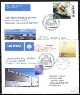 2010 Dusseldorf - Edinburgh - Dusseldorf   Lufthansa First Flight, Erstflug, Premier Vol (2 Cards ) - Otros (Aire)