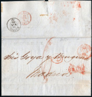 Madrid - Prefilatelia - PE 28R - 1863 - Carta De Londres A Madrid + Varias Marcas - ...-1850 Voorfilatelie