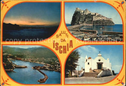 72403536 Ischia Tramonto Castello Aragonese Porto Chiesa Del Soccorso Ischia - Autres & Non Classés