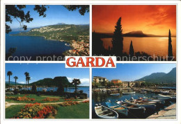 72403508 Garda Lago Di Garda Panorama Gardasee Uferpromenade Hafen Sonnenunterga - Autres & Non Classés