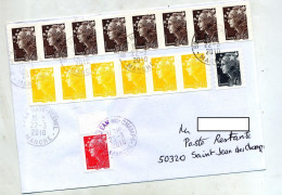 Lettre Cachet La Haye Sur  Beaujard Autocollant Poste Restante Saint Jean - Manual Postmarks