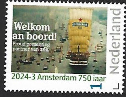 Nederland 2024-3  Schip: Amsterdam 750jr Heineken Bier  Postfris/mnh/sans Charniere - Nuovi