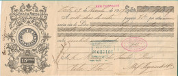 Portugal , 1919 Bill Of Exchange , Letra , Revenue 15 Centavos , Banco Do Minho Stamp - Wissels
