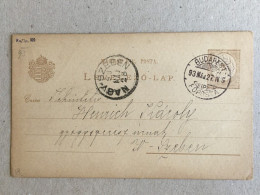 Hungary Magyarorszag Stationery 1893 Nagyszeben Sibiu Hermannnstadt Budapest - Brieven En Documenten