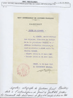 CORRESPONDANCE ENTETE HAUT COMMSSARIAT AFRIQUE FRANCAISE ORDRE DE MISSION GENERAL GIRAUD SIGNATURE GOUVERNEUR DAKAR - Oorlog 1939-45