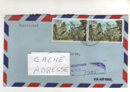 2 Timbres  " Bâtiment Dans  Forêt  " Sur Lettre Recommandée , Registered Cover , Mail 7/5/80 - St.Christopher-Nevis & Anguilla (...-1980)