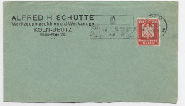 GERMANY P10 PF PERFORE PERFIN A HS ALFRED SCHUTTE H KOLN 1925 FRAGMENT BRIEF - Lettres & Documents