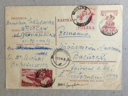 Poland Pologne Polska Polskie - 1959 Stationery Entier Postal Ganzsachen Wroclaw Bucuresti - Briefe U. Dokumente