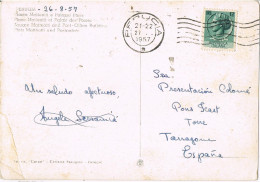 55243. Postal PERUGIA (Umbria) Italia 1957. Vista Piazza Matteotti E Postes, Animada - 1946-60: Marcophilia