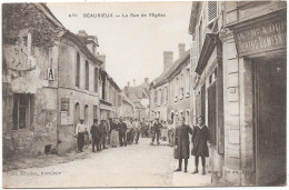 02 - BEAURIEUX - Rue De L'église - Animée - Autres & Non Classés