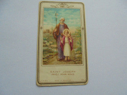 S Joseph Priez Pour Nous Image Pieuse Religieuse Holly Card Religion Saint Santini Sint Sancta Sainte - Imágenes Religiosas