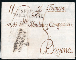 Madrid - Prefilatelia - PE 83N - 1817 - Carta A Bayona + Marca "Espagne Par Bayonne" - ...-1850 Prephilately