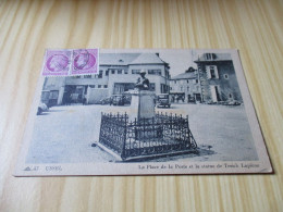 CPSM Ussel (19).La Place De La Poste Et La Statue De Treich Laplène - Carte Animée. - Ussel