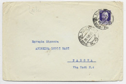 ITALIA 50L SOLO LETTERE COVER POSTA MILITARE 20.1.1946 TO PADOVA + VERSO COMNADO DIVISIONE FANTERIA - Storia Postale