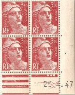 FRANCE : GANDON N° 716B BLOC DE 4 COIN DATE 3/5/48 NEUF ** - Unused Stamps