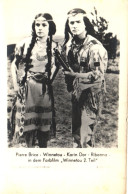 ENTERTAINMENT, FILM, ACTORS, PIERRE BRICE, KARIN DOR, WINNETOU, GUN, INDIANS, RIBANNA, POSTCARD - Actores