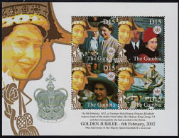 C0452 GAMBIA 2002, SG MS4299-4302  Goldern Jubilee Of Queen Elizabeth,  MNH  2 - Gambia (1965-...)