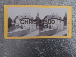 PHOTO STEREO RECTO VERSO 19 EME SIECLE - LES BRENETS SUISSE LE SAUT DU DOUBS - LA VILLA LORRAINE - Stereoscopic