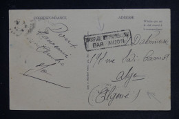 FRANCE - Cachet " Transporté Exceptionnellement Par Avion " Sur Carte Postale De Lyon Pour Alger En 1930 - L 152780 - 1927-1959 Lettres & Documents