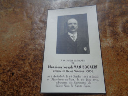 Doodsprentje/Bidprentje   Joseph VAN BOGAERT   Anderlecht 1885-1946 Marchienne-au-Pont  (Ép Virginie JOOS) - Religion & Esotericism