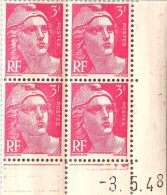 FRANCE : GANDON N° 806 BLOC DE 4 COIN DATE 3/5/48 NEUF ** - Unused Stamps