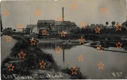 DEULEMONT Près D'Armentières Carte Photo Allemande Les Ecluses, Canal Péniche Coulée, Fabrique 1915 Guerre 14-18, WW1 - Other & Unclassified