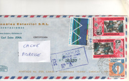 4 Timbres " Médecine : Bloc Opératoire , + Divers   " Sur Lettre Recommandée , Registered Cover , Mail 20/3/75 - Venezuela