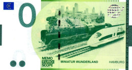 Billet Memo Euro - 0 Euro - Allemagne - Miniatur Wunderland Hamburg - Privatentwürfe