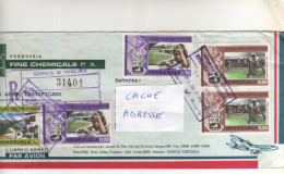5 Timbres " Athlétisme , Lecture , Paysage   " Sur Lettre Recommandée , Registered Cover , Mail 20/10/75 - Venezuela