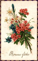 P0 - Carte Postale Fantaisie - Bouquet De Fleurs - Bonne Fête - Flores