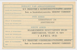Verhuiskaart G. 2 Particulier Bedrukt Amsterdam 1921 - Entiers Postaux