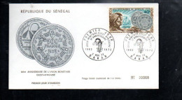 SENEGAL FDC 1972 UNION MONETAIRE AFRICAINE 1972 - Sénégal (1960-...)