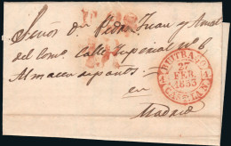 Madrid - Prefilatelia - Buitrago - PE 4R - 1853 - Carta A Madrid + Porteo "1R" - ...-1850 Préphilatélie