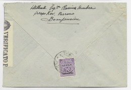 ITALIA ALLIED MILITARY POSTAGE 50C SOLO LETTRE COVER BUOMPENSURE 6.4.1944 TO ITALIA CENSURA - Marcophilie