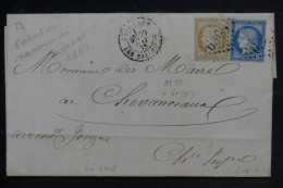 FRANCE - Lettre De Bordeaux Pour Chevanceaux En 1875 - L 152786 - 1849-1876: Periodo Clásico