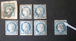 FRANCE 1871 CERES 20 C YVERT N. 60 STAMP ERROR PRINT COLOR OBLITERE 2059 Livernon 1386 Elbeuf 115 Ansauvillers - 1871-1875 Ceres