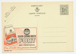 Publibel - Postal Stationery Belgium 1952 Coffee - Fort - Silver Crown - Other & Unclassified