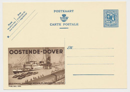 Publibel - Postal Stationery Belgium 1951 Ferry Boat - Oostende - Dover - Train - Loading - Transport - Bateaux