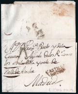 Madrid - Prefilatelia - Villarejo Salvanés - PE 1R - Carta A Madrid + Porteo "4" - ...-1850 Voorfilatelie