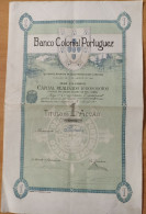 Portugal , 1918 , Banco Colonial Portuguez Shareholding , Título De 1 Acção De 100$00 - A - C