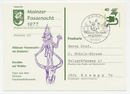 Postal Stationery / Postmark Germany 1977 Mainzer Fassenacht - Karnaval