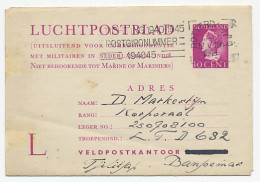 Luchtpostblad G. 1 A Rotterdam - Tjilitjap Ned. Indie 1948 - Ganzsachen