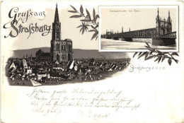 Gruss Aus Strassburg - Litho - Strasbourg