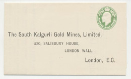 Postal Stationery GB / UK 191 - Privately Printed The South Kalgurli Gold Mines - Complete Letter - Sonstige & Ohne Zuordnung