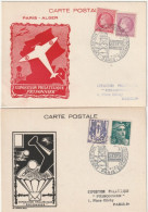 2 Cartes Obl: Exposition Des Prisonniers Stalag 19/2/46. Collection BERCK. - Brieven En Documenten