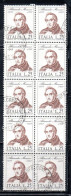 ITALIA REPUBBLICA ITALY REPUBLIC 1973 CENTENARIO MORTE DI ALESSANDRO MANZONI DEATH BLOCCO BLOCK LIRE 25 USATO USED - 1971-80: Used